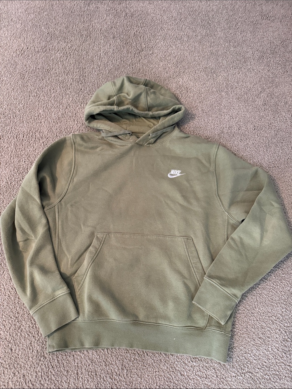 Nike Olive Green Hooded Pullover Sweatshirt